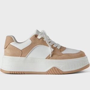 Fabletics White and Tan Sneakers